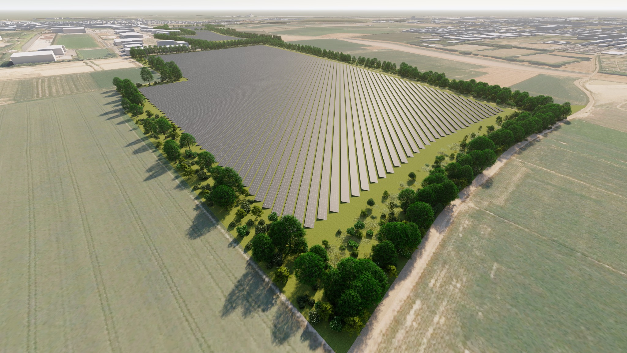 Visualisatie van zonnepanelen en landschappelijke inpassing